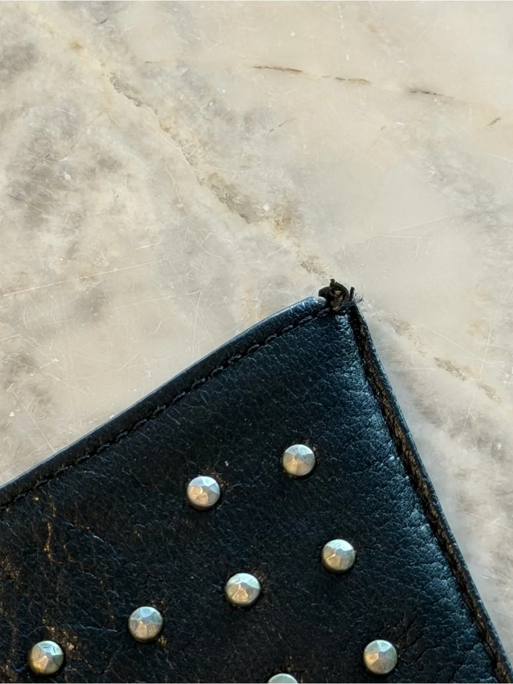 ABAS Black Studded genuine Leather iPad tablet case sleeve